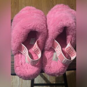 UGG Pink Fluffy Slippers